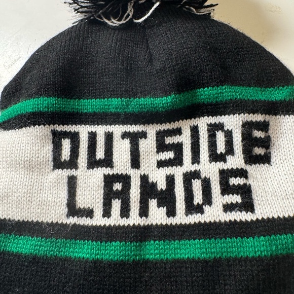 Retro Black & Green Outside Lands Concert Festival Men’s Beanie OS MINTY - Picture 3 of 5
